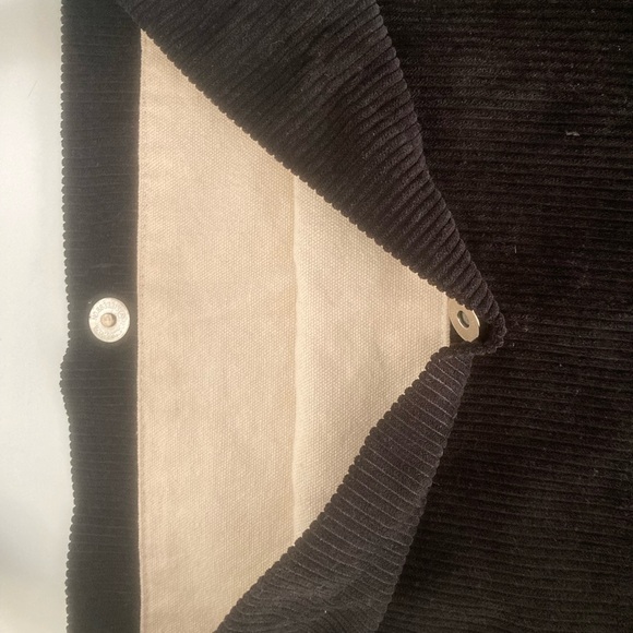 Black Corduroy Tote Bag, EUC - Picture 3 of 5